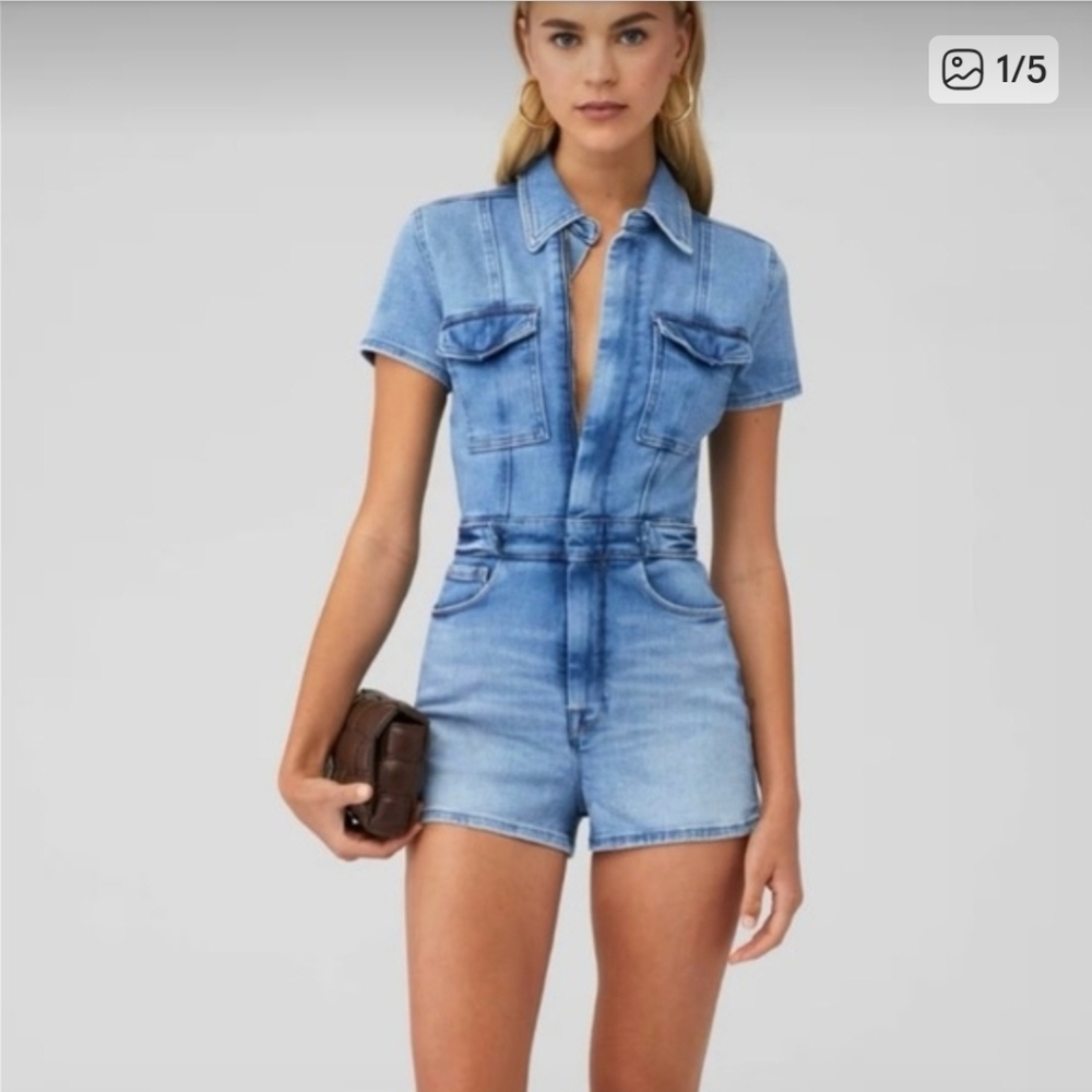 NWT Good American FIT FOR SUCCESS SHORT JUMPSUIT/Romper Size 0 -X-SMALL